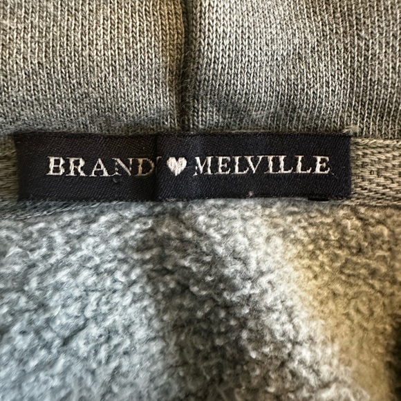 Brandi Melville Christy Hooded Jacket Sage Green One Size Full Zip - Picture 2 of 13